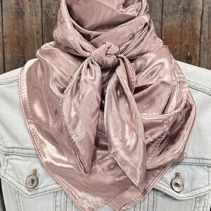 Tan Jacquard Paisley Western Southwestern Wild Rag Scarf Accent